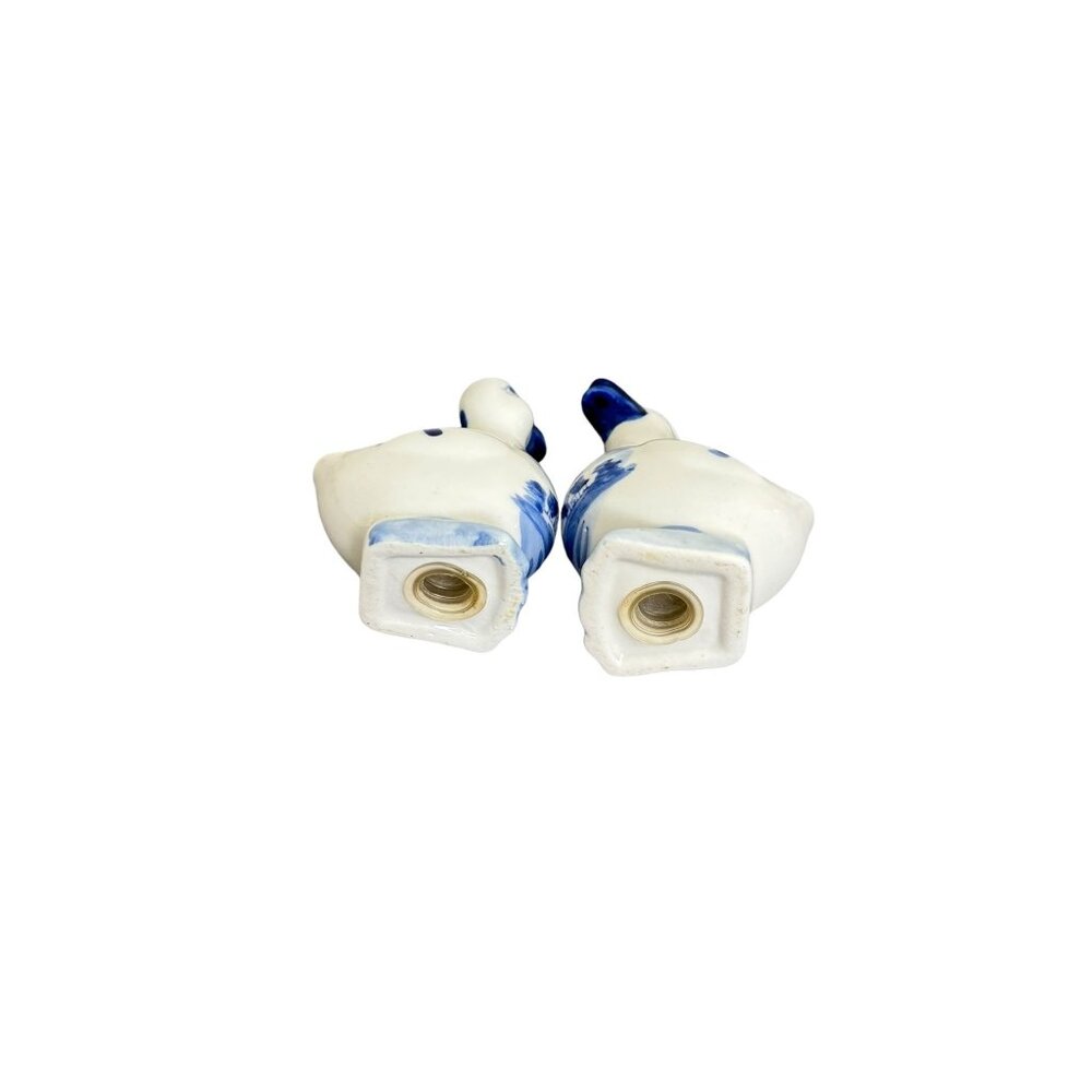 Delft Blue Handpainted Ducks In A Basket Salt And Pepper Shaker Set Vintage - Picture 11 of 11
